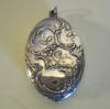 antique silver mirror pendant