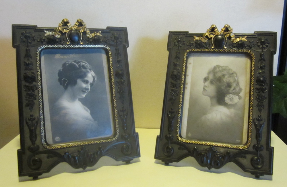 2 vulcanite, ebonite picture frames. 19th century